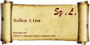 Szűcs Lina névjegykártya