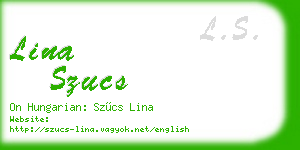lina szucs business card